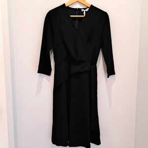 NWT Grace Karin 3/4 Sleeve Faux Wrap LBD Classic Elegant Minimalist Dress S